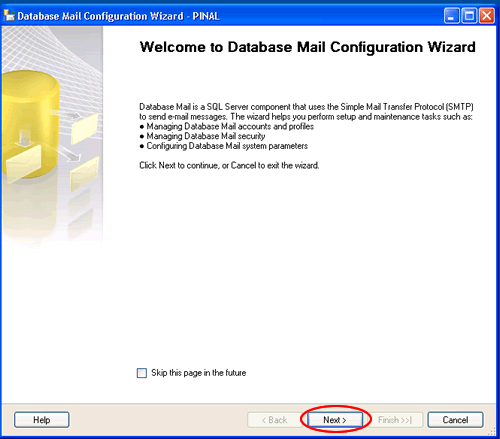 Mail Configuration Wizard.